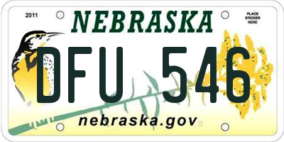 NE license plate DFU546