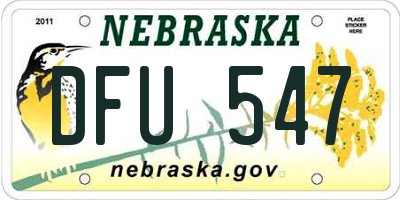 NE license plate DFU547