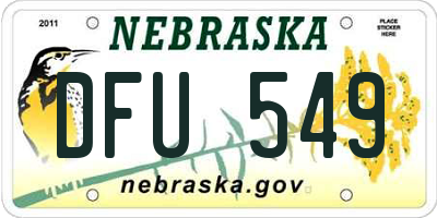 NE license plate DFU549