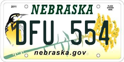 NE license plate DFU554