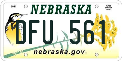 NE license plate DFU561