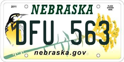 NE license plate DFU563