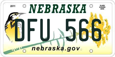 NE license plate DFU566