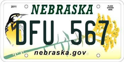 NE license plate DFU567