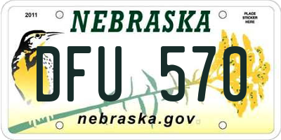 NE license plate DFU570