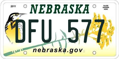 NE license plate DFU577