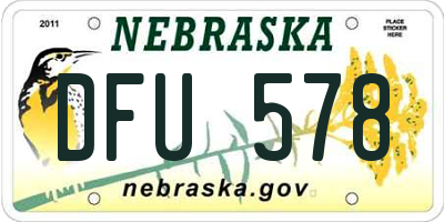 NE license plate DFU578