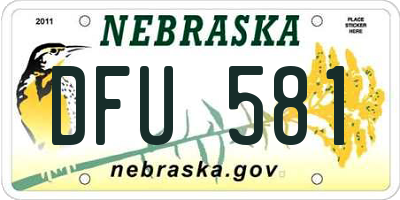 NE license plate DFU581