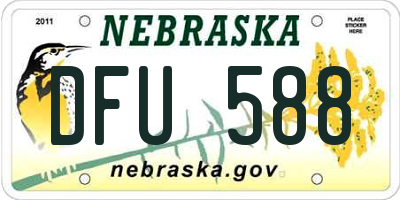 NE license plate DFU588
