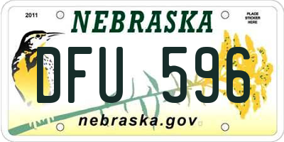 NE license plate DFU596