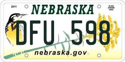 NE license plate DFU598