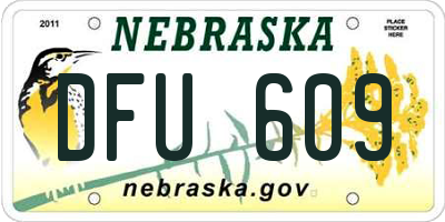 NE license plate DFU609