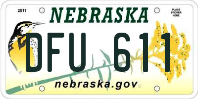 NE license plate DFU611