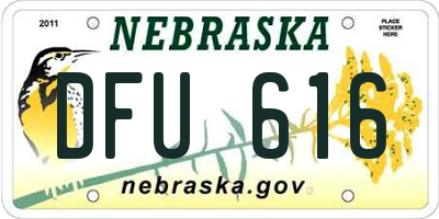 NE license plate DFU616
