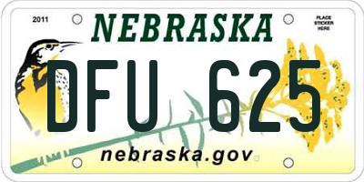 NE license plate DFU625