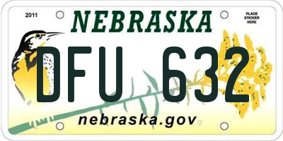 NE license plate DFU632