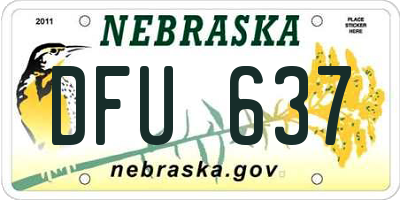 NE license plate DFU637