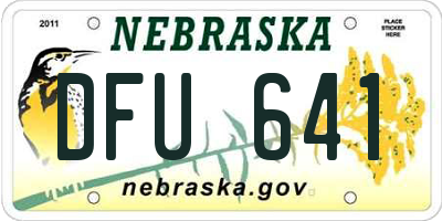 NE license plate DFU641