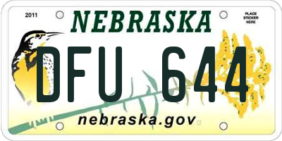 NE license plate DFU644