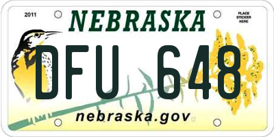 NE license plate DFU648