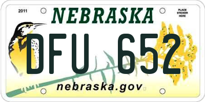 NE license plate DFU652