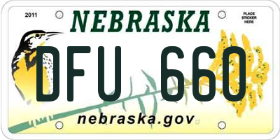 NE license plate DFU660