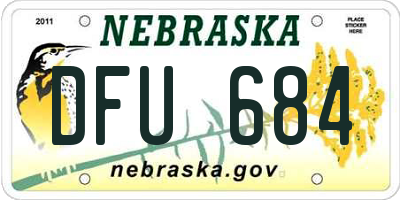 NE license plate DFU684
