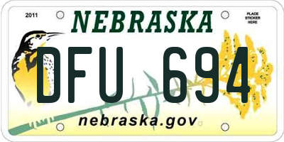 NE license plate DFU694