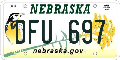 NE license plate DFU697