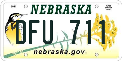 NE license plate DFU711