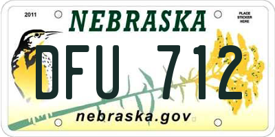 NE license plate DFU712