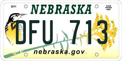 NE license plate DFU713