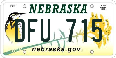 NE license plate DFU715