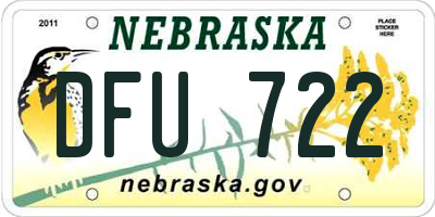 NE license plate DFU722