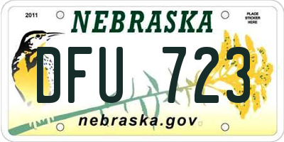 NE license plate DFU723