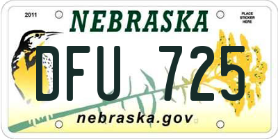 NE license plate DFU725