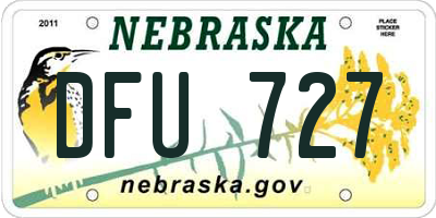 NE license plate DFU727