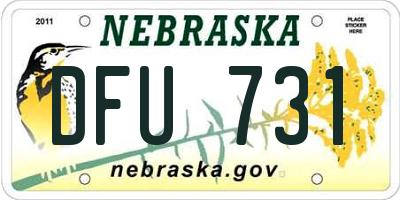 NE license plate DFU731