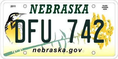 NE license plate DFU742