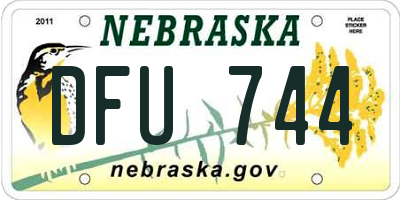NE license plate DFU744