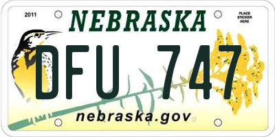 NE license plate DFU747