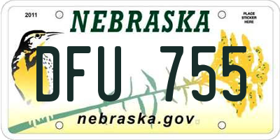 NE license plate DFU755