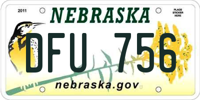 NE license plate DFU756