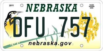 NE license plate DFU757