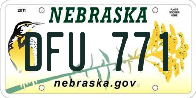 NE license plate DFU771
