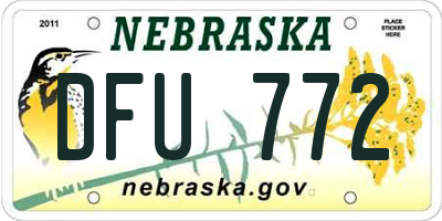NE license plate DFU772