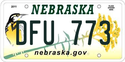 NE license plate DFU773