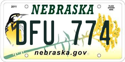 NE license plate DFU774
