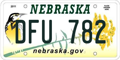 NE license plate DFU782