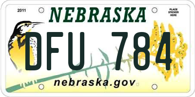 NE license plate DFU784